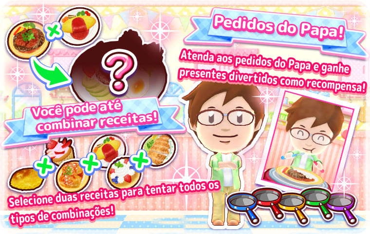 Selecione duas receitas para tentar todos os tipos de combinações!